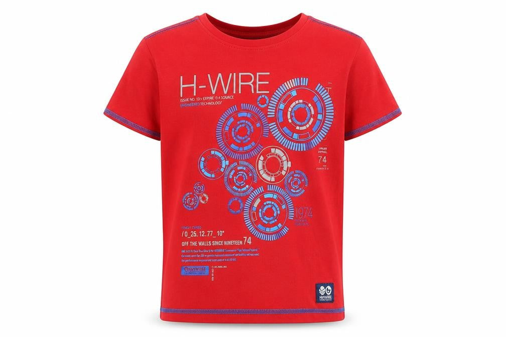 Front view of Haywire boys’ red cotton pullover t-shirt, size 10, years crew neck pullover