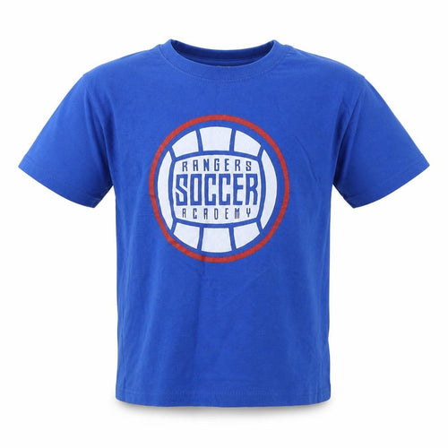 Rangers Boys Blue Cotton Basic T-Shirt Size 7-8 Years Round Neck - Rangers FC Academy