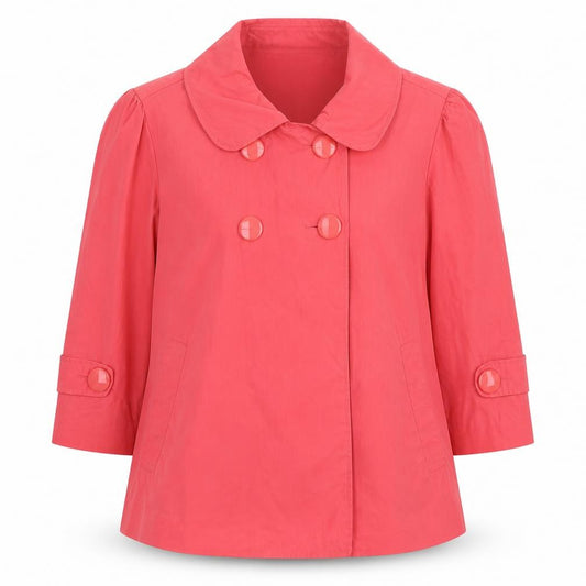 Front view of Dunnes women’s pink jacket, size UK 14, button