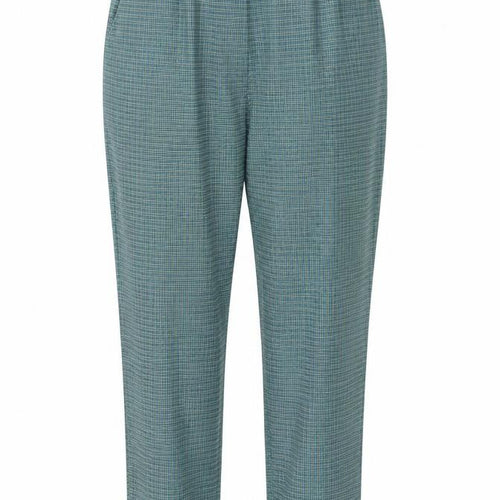 Preworn Womens Green Plaid Polyester Trousers Size 30 in L25 in Regular Zip