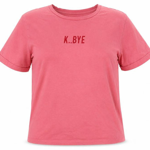 Pull&Bear Womens Pink Cotton Basic T-Shirt Size M Round Neck - K..Bye