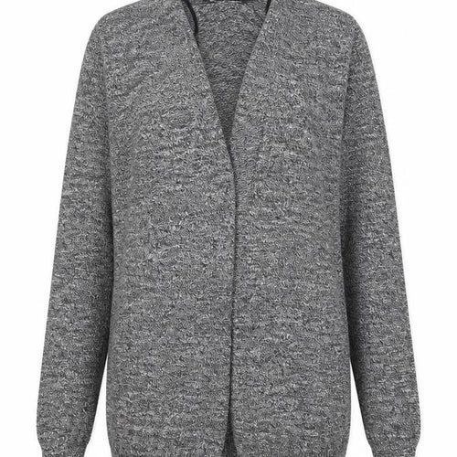 New Look Womens Grey V-Neck Cotton Cardigan Jumper Size 4