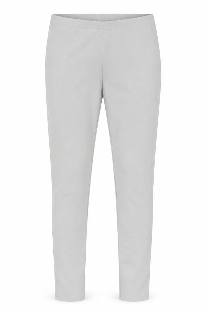 Front view of Misspap women’s grey polyester trousers, size M, 28-inch leg regular