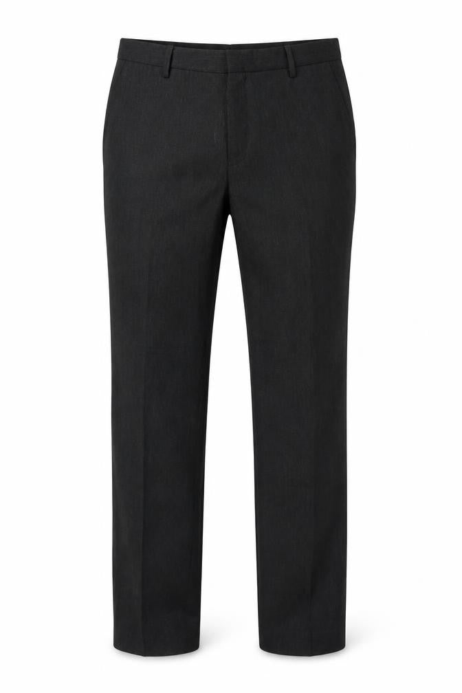 The Saville Row Mens Grey Polyester Trousers Size 34 in L27 in Regular Zip