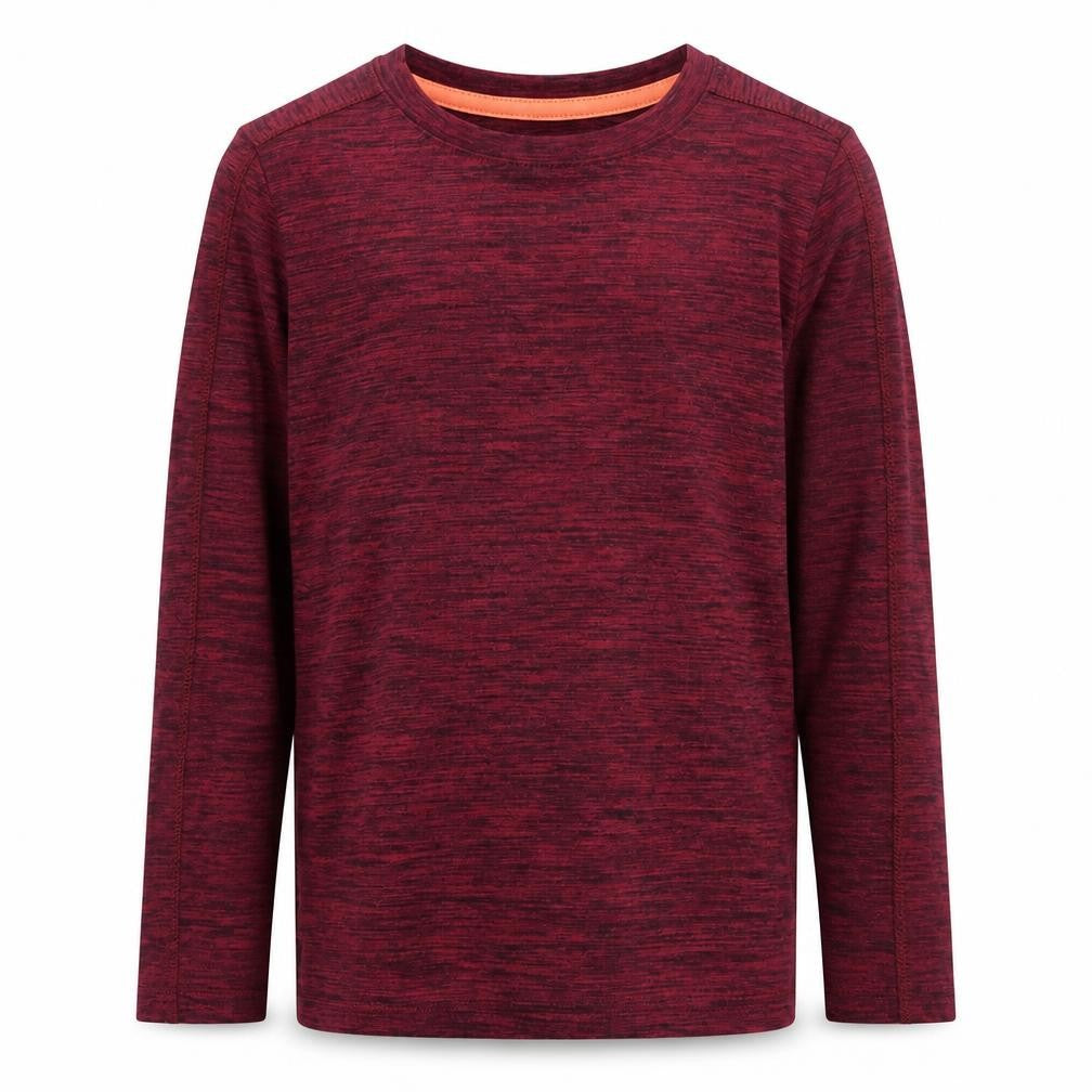 Front view of Dunnes boys’ purple cotton basic casual, size 8-9, years round neck pullover