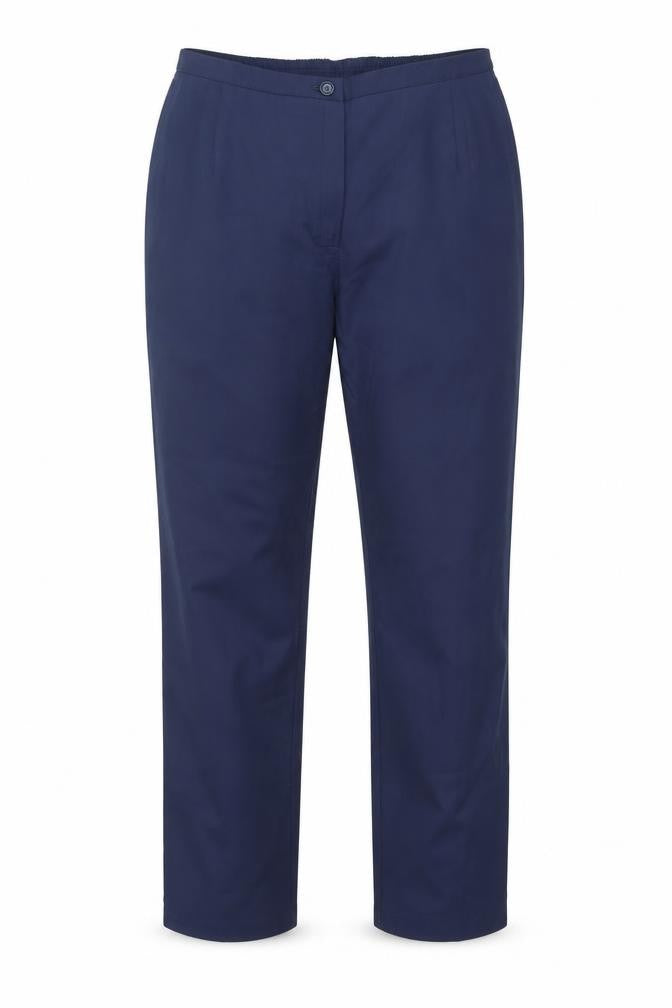 Front view of Meltemi men’s blue polyester trousers, size 30, in, 25-inch leg regular zip