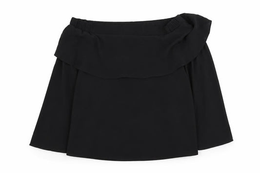 Front view of Atmosphere women’s black polyester basic blouse, size UK 12, off the shoulder