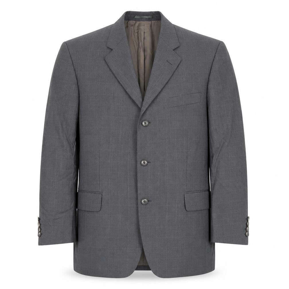 Front view of Lino Vierra men’s grey wool jacket suit jacket, size 42