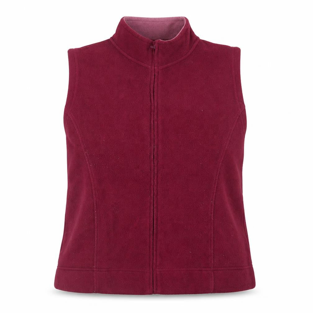 Front view of Isle Essentials women’s pink gilet jacket, size L, zip