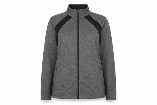 Front view of Dunnes women’s grey jacket, size M, zip
