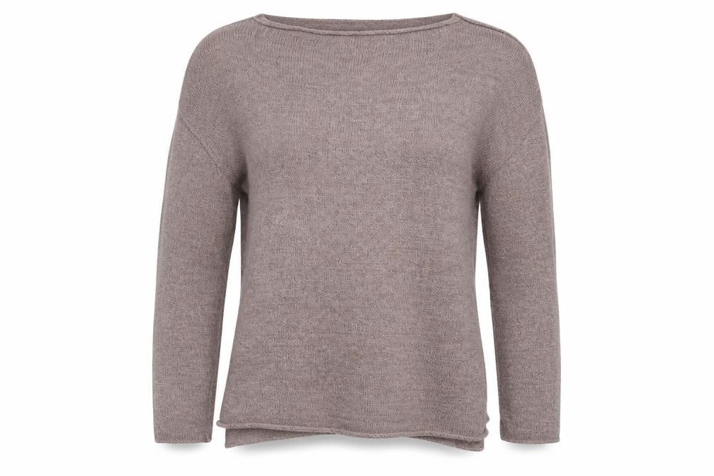 Front view of Divided by H&M women’s brown round neck acrylic jumper, size S