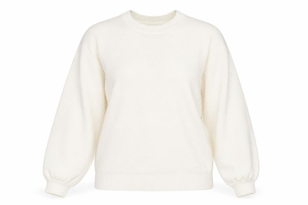 Front view of Next women’s ivory round neck cotton jumper, size M