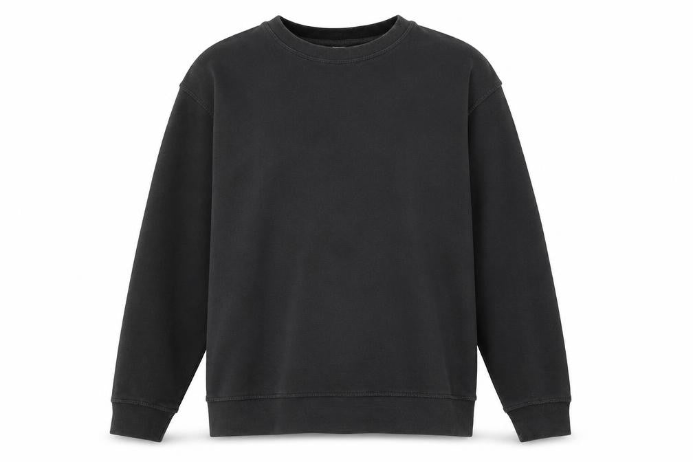 Front view of Topshop women’s grey cotton pullover sweatshirt, size S, pullover