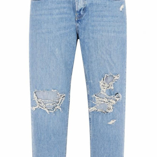 Topshop Mens Blue Cotton Straight Jeans Size 35 in L26 in Regular Button