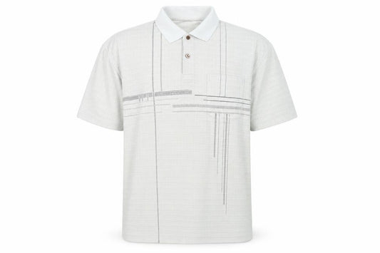 Front view of Vicky Lee men’s green plaid polyester t-shirt size xlt collared