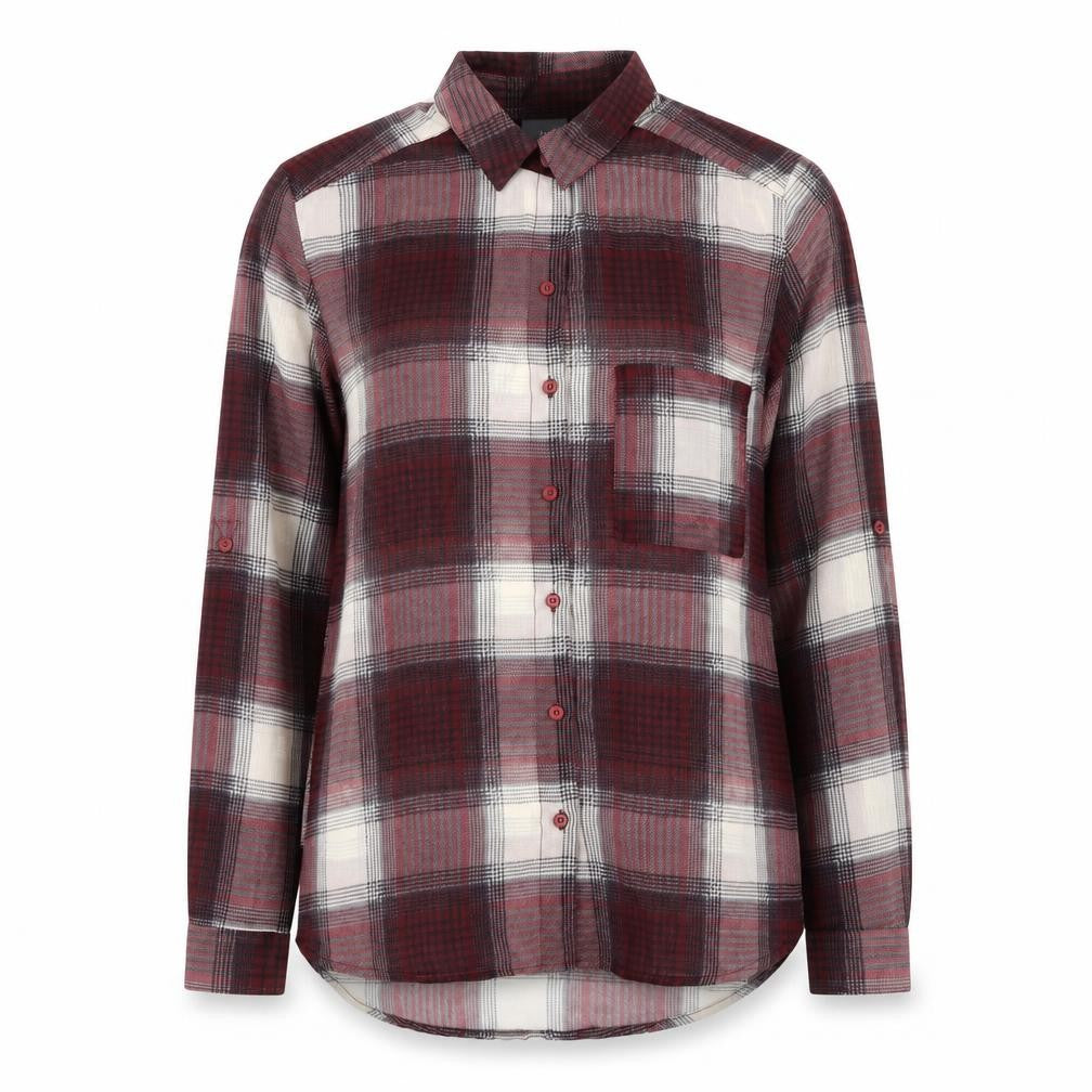 Sparkle & Fade Womens Red Plaid Polyester Basic Button-Up Size XS Collared
