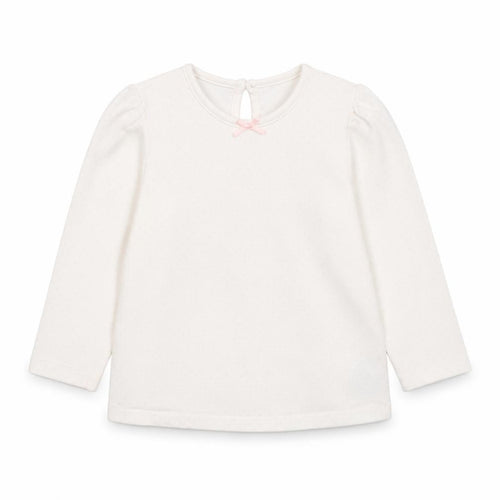 George Girls White Polka Dot Cotton Basic T-Shirt Size 9-12 Months Round Neck Button