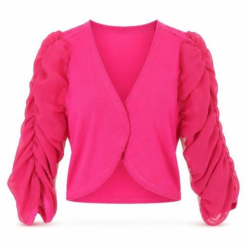 K Derhy Womens Pink V-Neck Viscose Shrug Jumper Size M