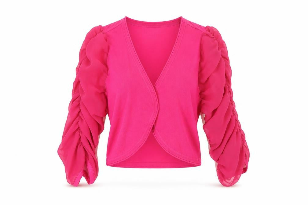 K Derhy Womens Pink V-Neck Viscose Shrug Jumper Size M