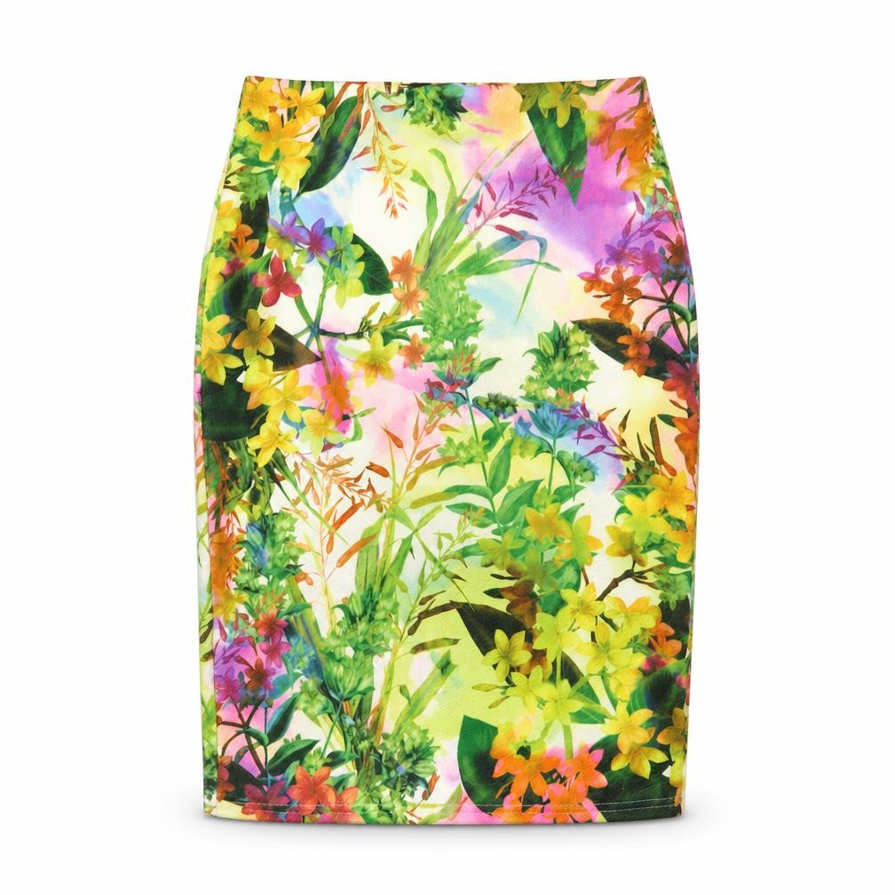 Passion Womens Multicoloured Floral Polyester Straight & Pencil Skirt Size 10