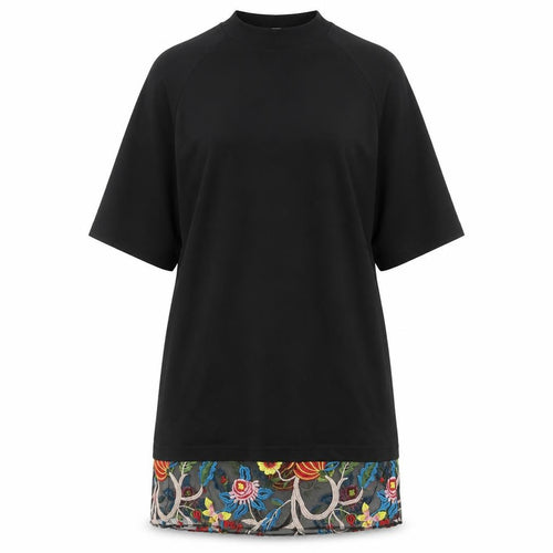 ASOS Womens Black Floral Viscose Shirt Dress Size 8 High Neck Pullover