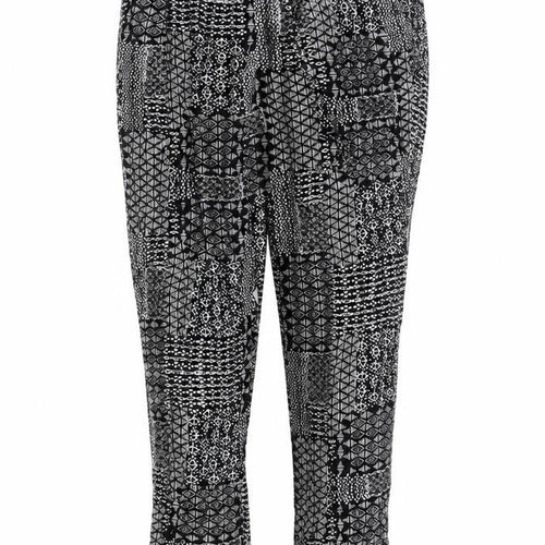 Intuition Womens Black Geometric Viscose Sweatpants Trousers Size 12 L27 in Regular Drawstring