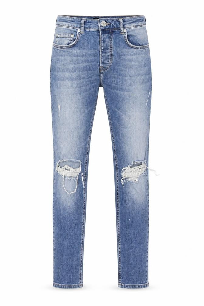 Boohoo Mens Blue Polyester Skinny Jeans Size 28 in L29 in Regular Button