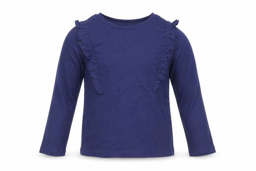 V by Very Girls Blue Cotton Pullover T-Shirt Size 8 Years Round Neck
