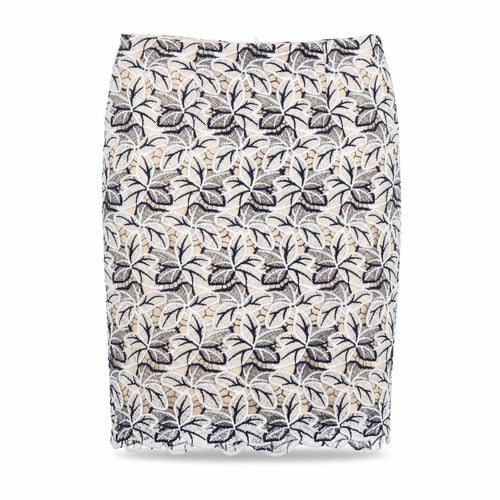 Adiva Womens Beige Floral Polyester Straight & Pencil Skirt Size L Zip