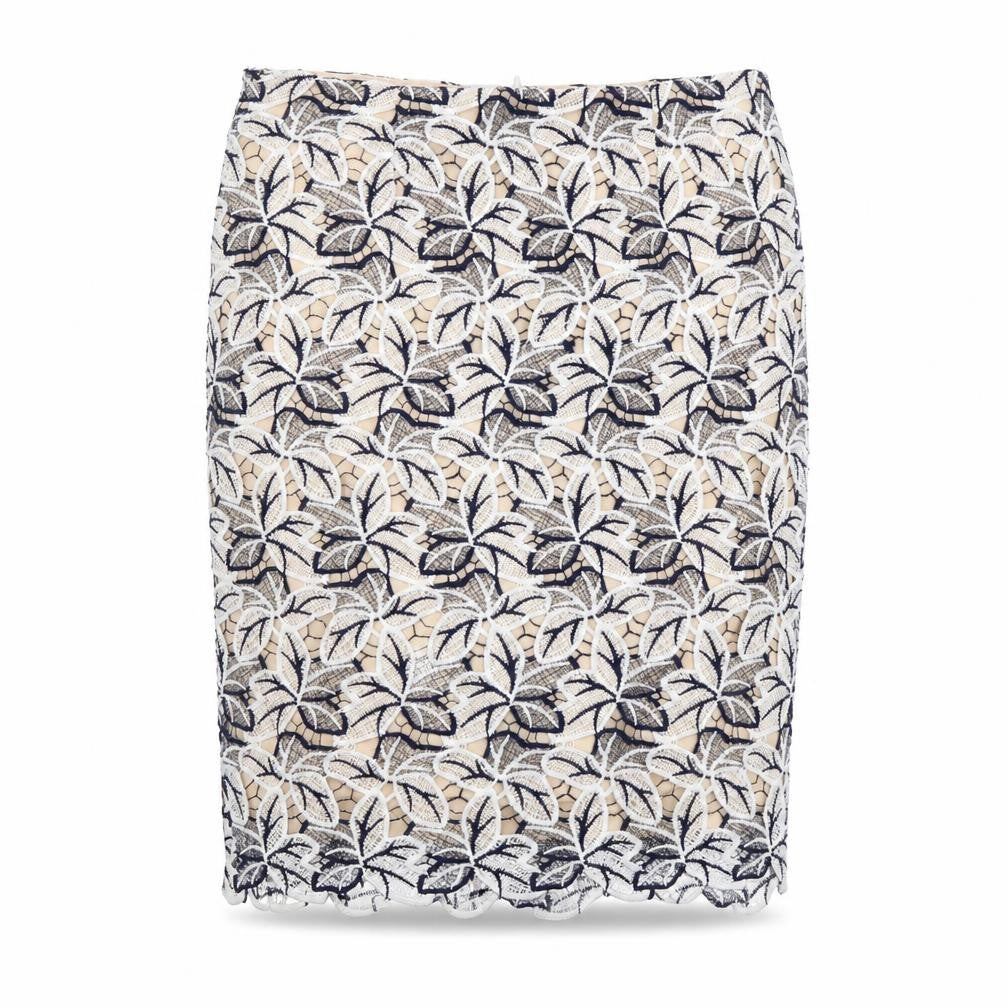 Adiva Womens Beige Floral Polyester Straight & Pencil Skirt Size L Zip