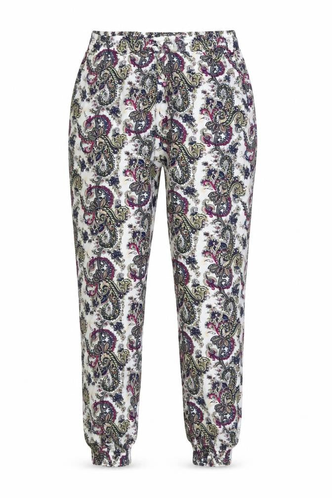 Amo&Roma Womens Multicoloured Paisley Cotton Jogger Trousers Size L L26 in Regular Buckle