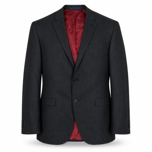 Front view of Next men’s grey striped polyester jacket suit jacket, size M