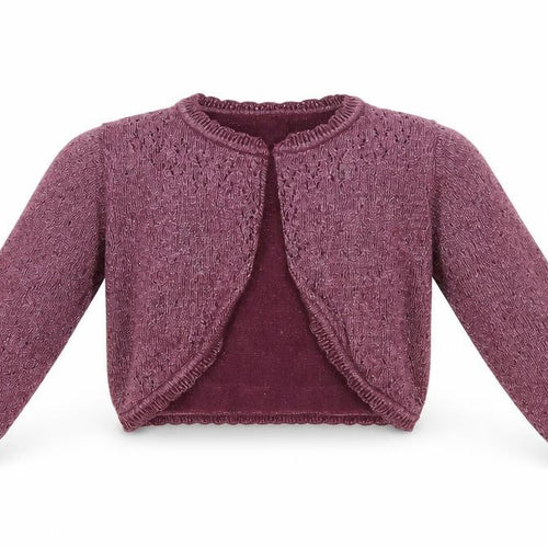 Nutmeg Girls Purple Round Neck Cotton Shrug Jumper Size 3-4 Years Button