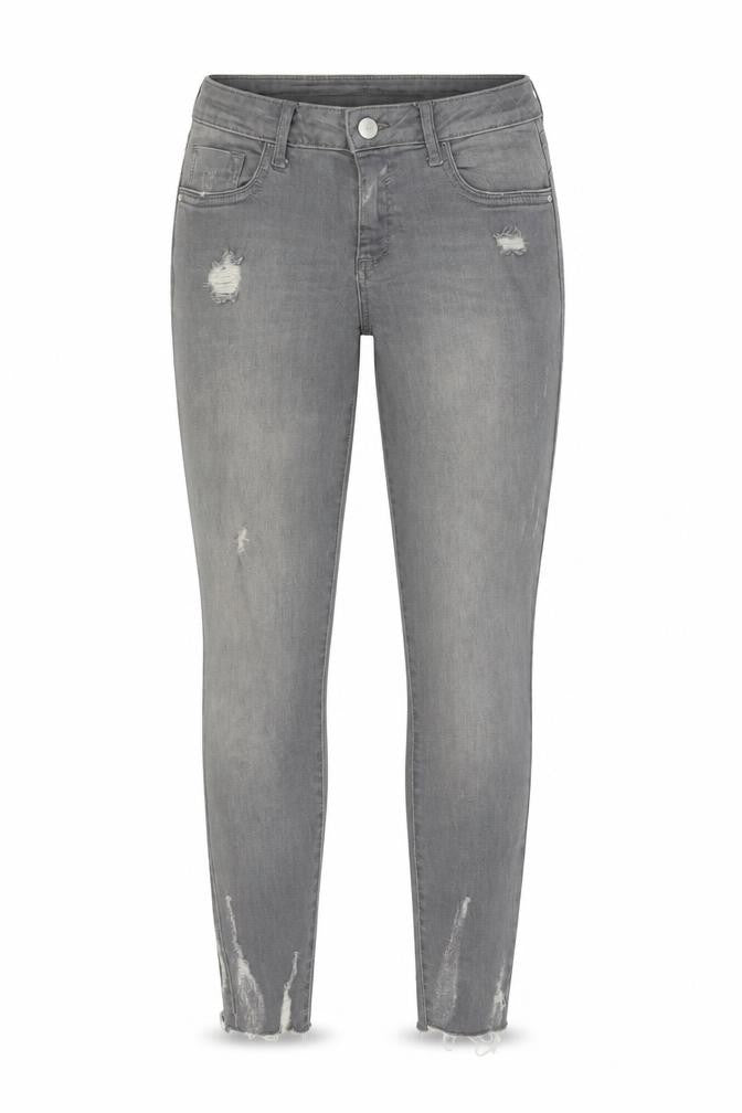 Denim & Co. Womens Grey Cotton Skinny Jeans Size 8 L27 in Regular Button