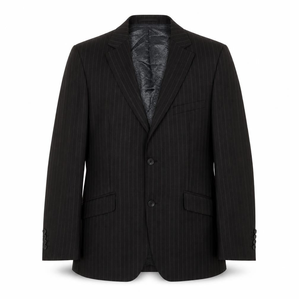 Front view of Remus Uomo men’s brown striped wool jacket suit jacket, size 40