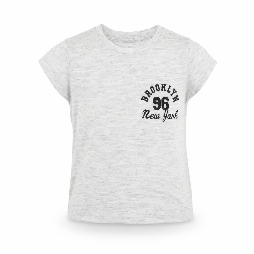 New Look Girls Grey Viscose Basic T-Shirt Size 10-11 Years Round Neck Pullover - Brooklyn New York