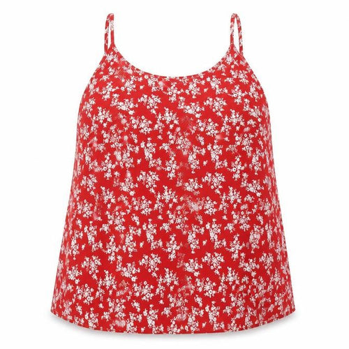 Emery Rose Womens Red Floral Polyester Camisole Tank Size 2XL V-Neck