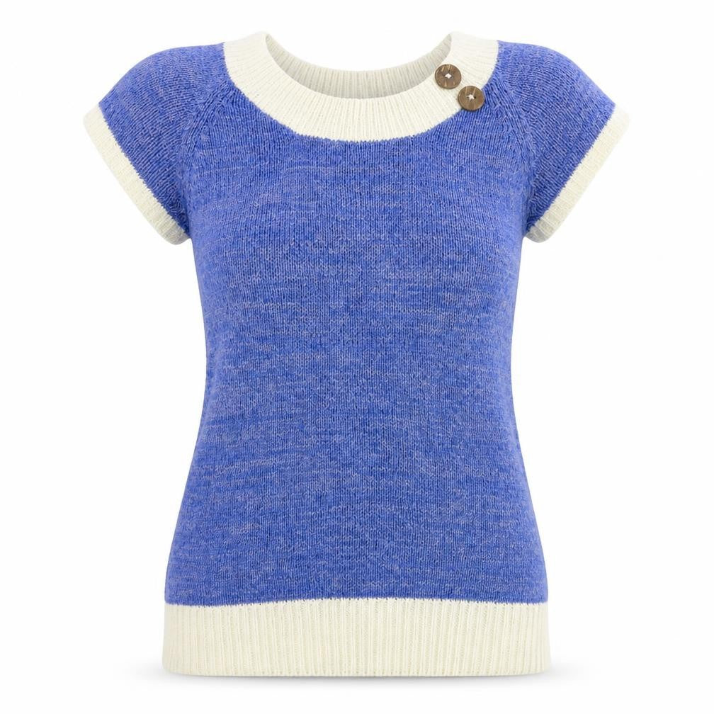 Originals Womens Blue Scoop Neck Acrylic Pullover Jumper Size M