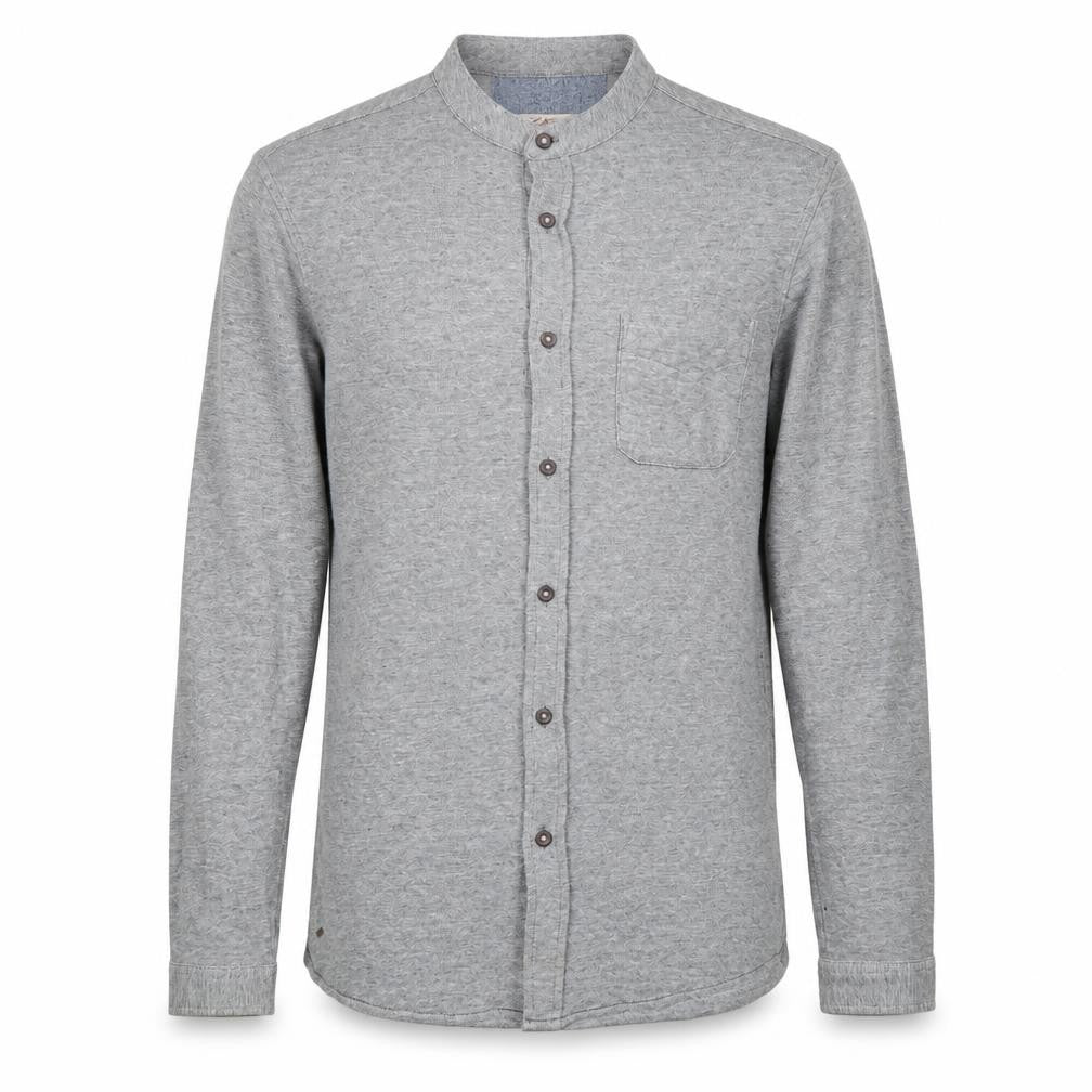 Laundry Mens Grey Cotton Button-Up Size M Roll Neck Button