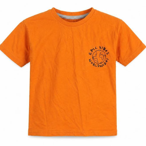 George Girls Orange Cotton Basic T-Shirt Size 2-3 Years Round Neck Pullover - Epic Vibes Worldwide