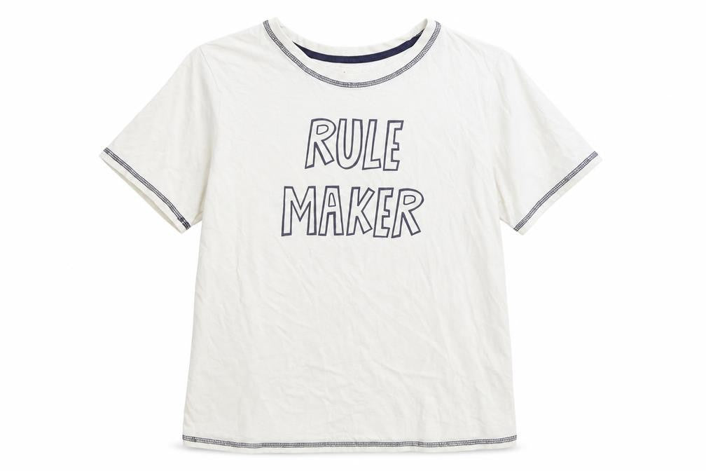 Front view of Matalan women’s white cotton basic t-shirt, size M, round neck - rule maker