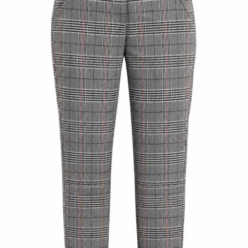 MS Station Womens Grey Plaid Polyester Trousers Size 24 in L29 in Regular Zip