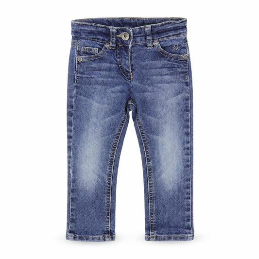 Benetton Boys Blue Cotton Straight Jeans Size 2 Years Regular Button