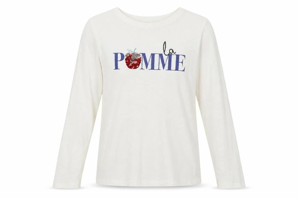 NEXT Girls White Cotton Pullover T-Shirt Size 12 Years Crew Neck Pullover - La Pomme