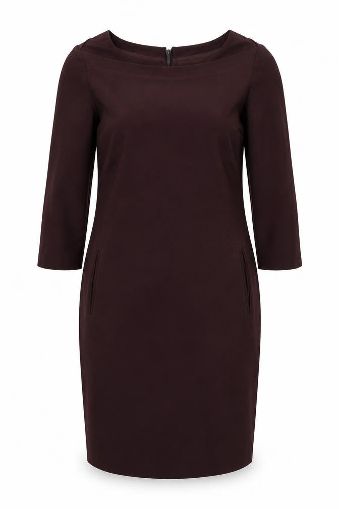 Sandwich Womens Red Polyester Pencil Dress Size 12 Round Neck Zip