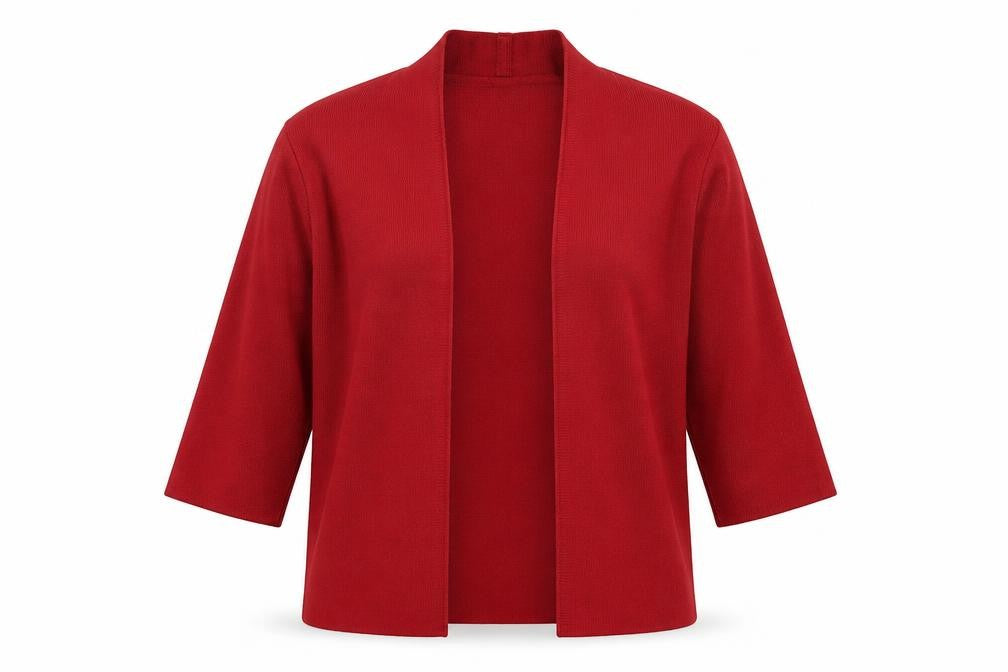 Per Una Womens Red V-Neck Viscose Cardigan Jumper Size 8