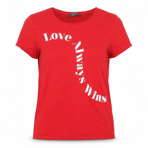 Primark Womens Red Cotton Basic T-Shirt Size 2XS Round Neck - Love Always Wins