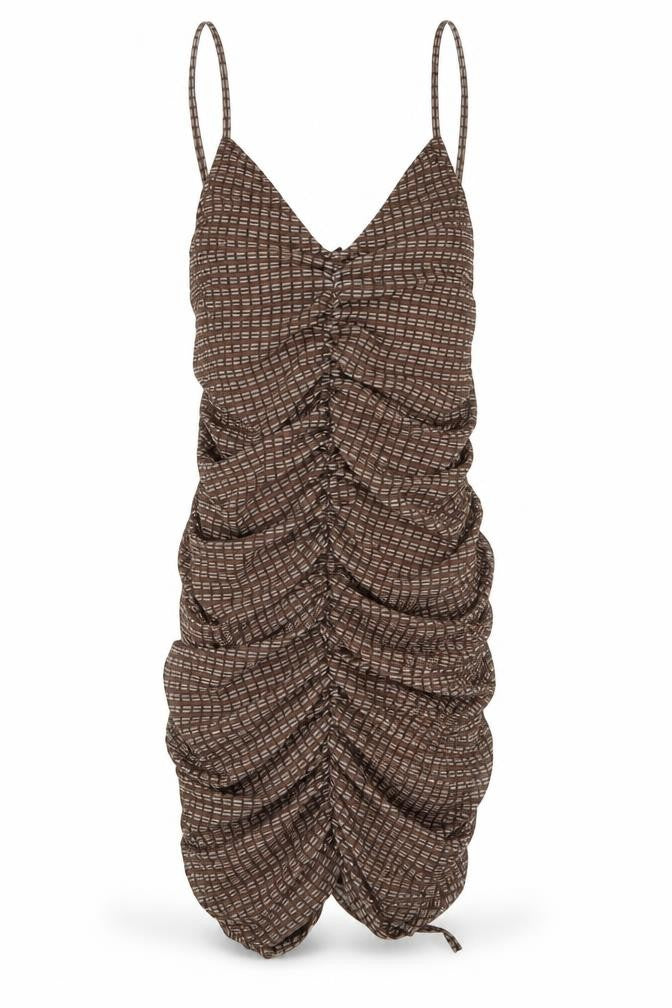 Motel Rocks Womens Brown Geometric Polyester Mini Size S V-Neck Pullover