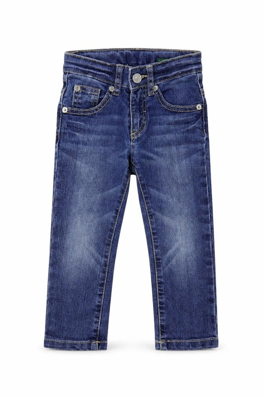 Benetton Boys Blue Cotton Straight Jeans Size 2 Years Regular Button
