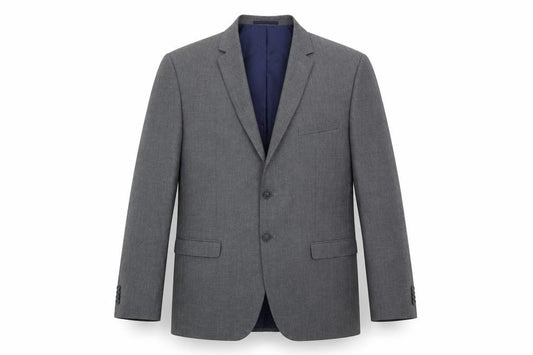 Front view of Taylor & Wright men’s grey polyester jacket blazer, size 44